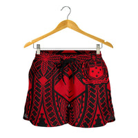 Samoa Polynesian Women's Shorts - Samoa Red Seal with Polynesian Tattoo - Polynesian Pride