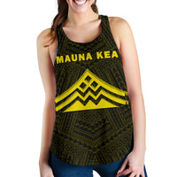 Hawaii Mauna Kea Polynesian Women's Racerback Tank Yellow - Polynesian Pride