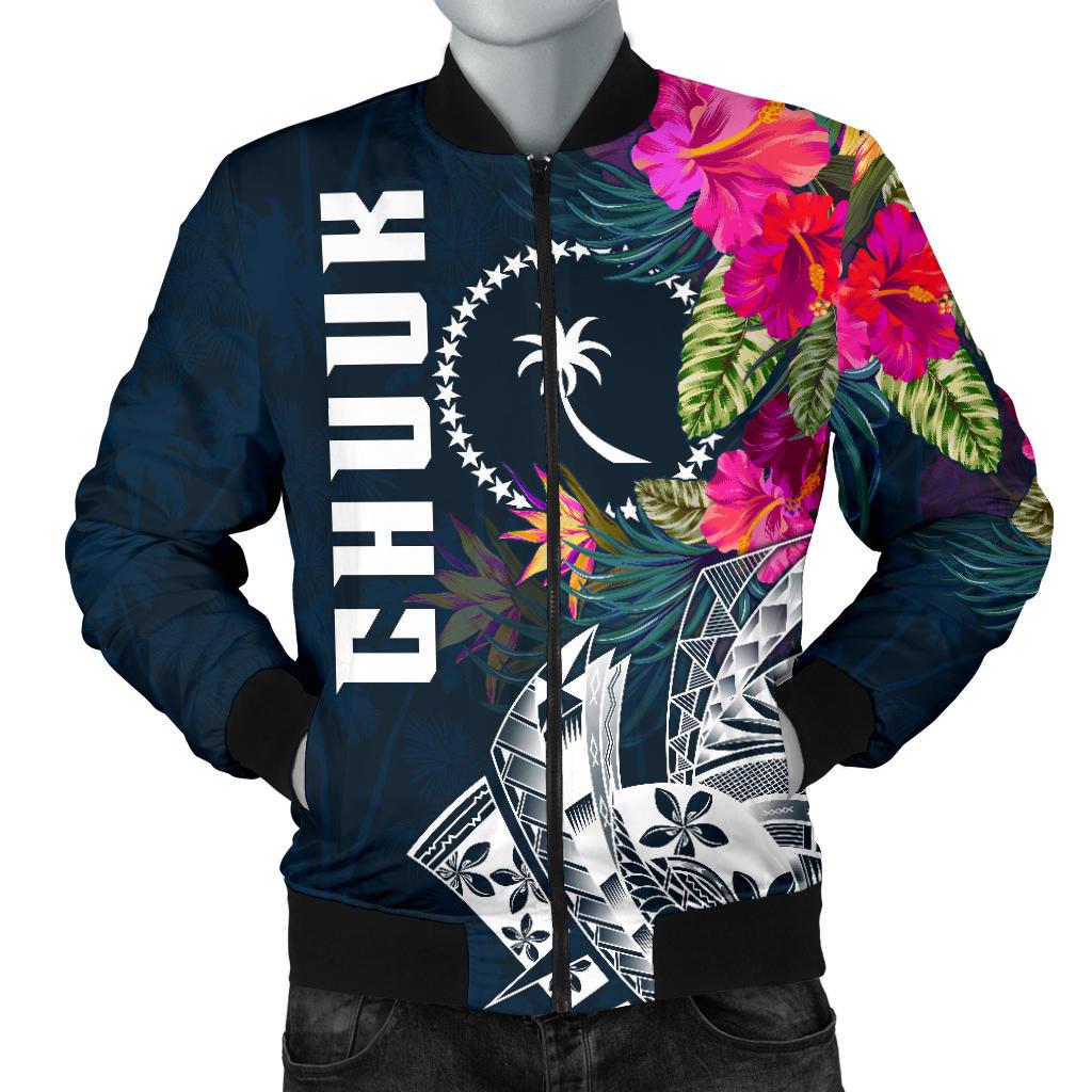 Chuuk Men's Bomber Jacket - Chuuk Summer Vibes Blue - Polynesian Pride