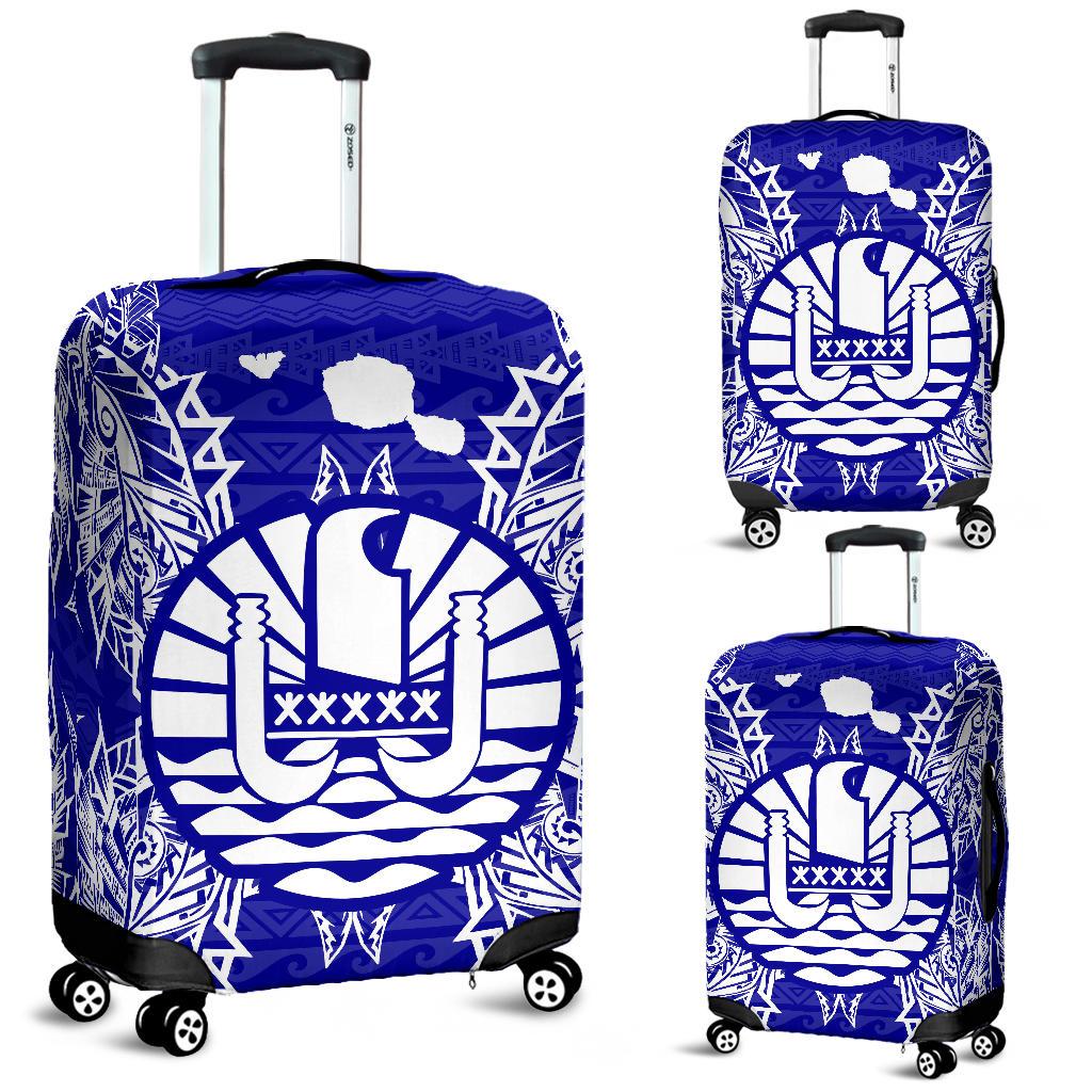 French Polynesia Polynesian Luggage Covers Map Blue Blue - Polynesian Pride