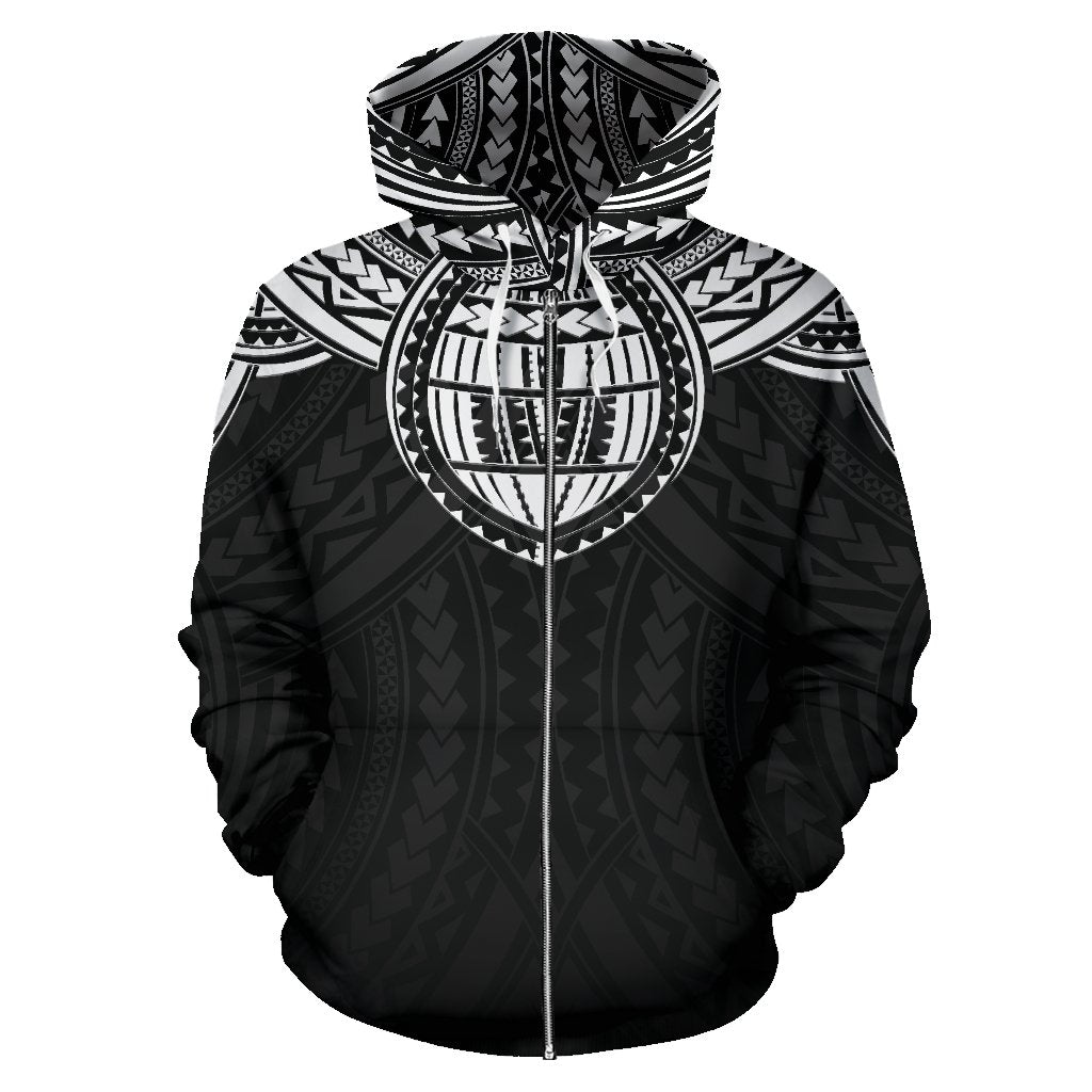 Cook Island Coat of Arms and Poly All Over Zip up Hoodie - Polynesian Pride