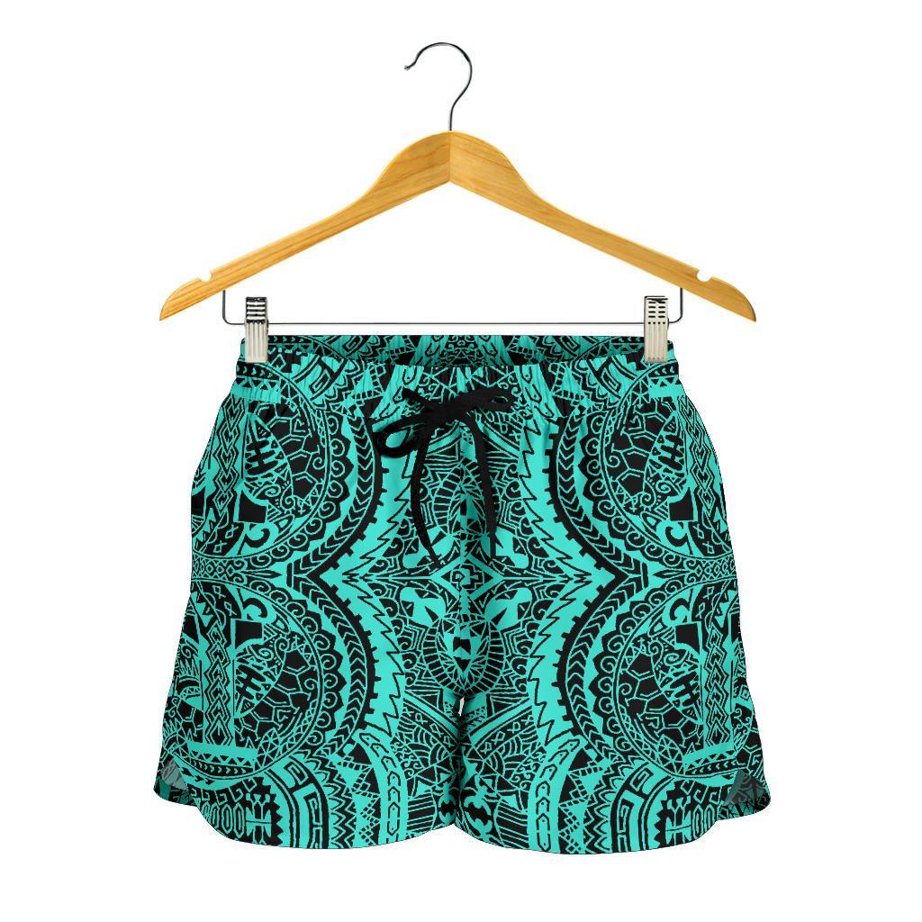 Polynesian Symmetry Turquoise Women's Short Women Turquoise - Polynesian Pride