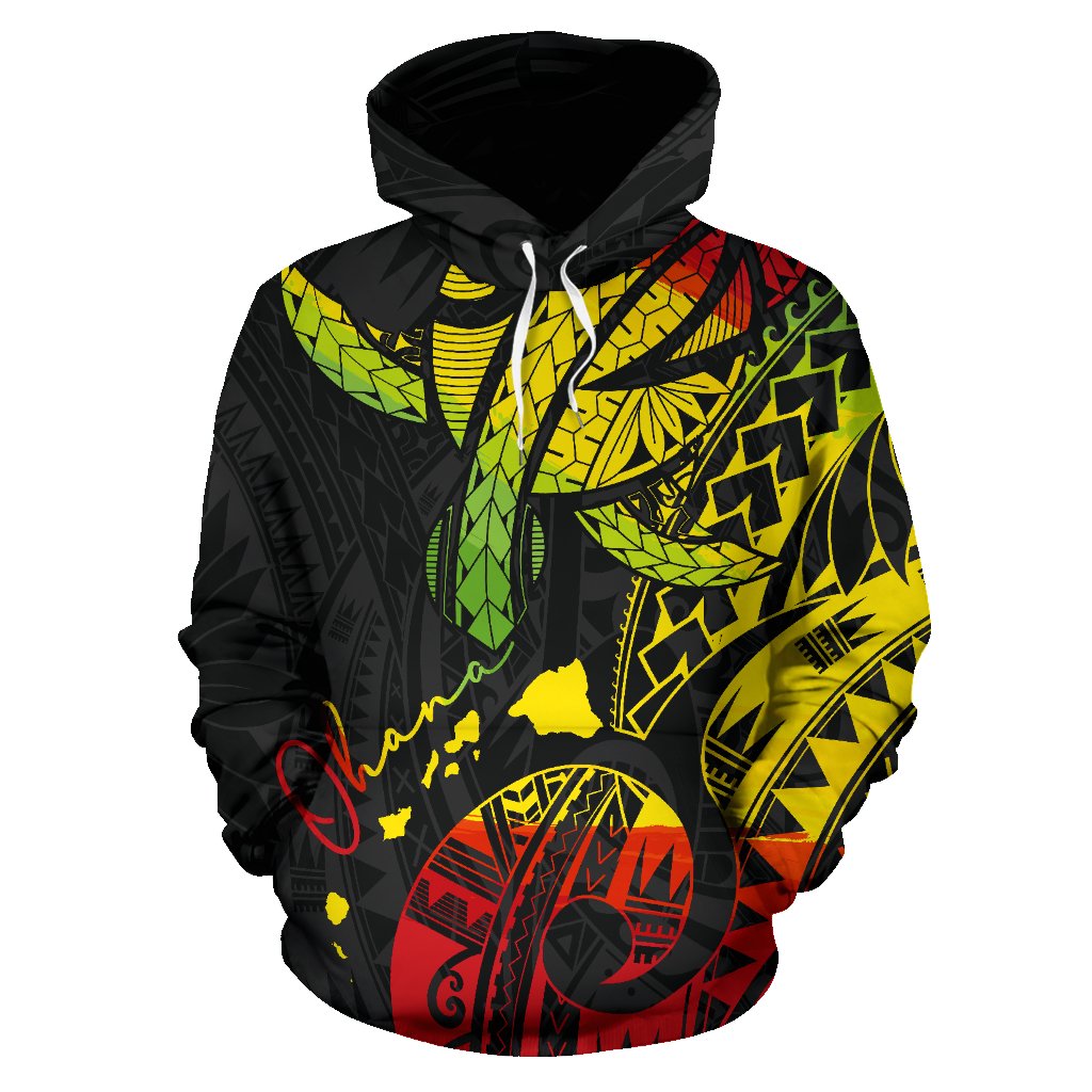 Hawaiian Reggae Turtle Pullover Hoodie - Polynesian Pride