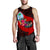 Guam Men's Tank Top - Polynesian Hook And Hibiscus (Red) - Polynesian Pride