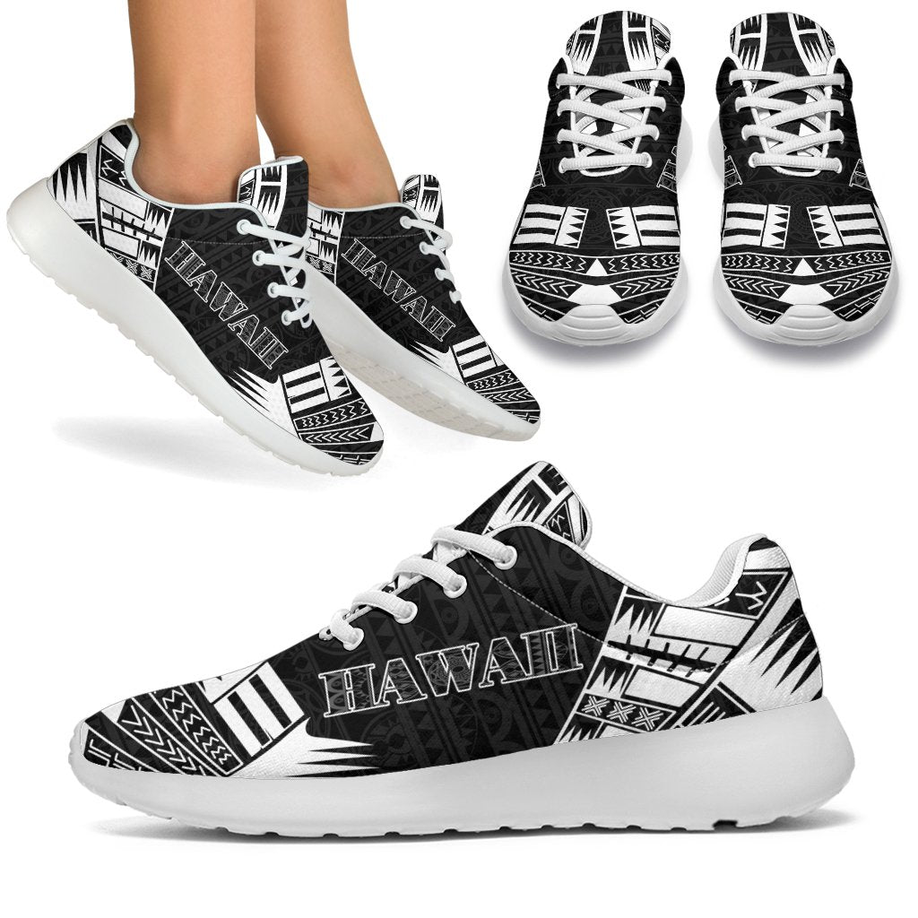 Hawaii Sport Sneakers - Polynesian Tattoo Black White - Polynesian Pride