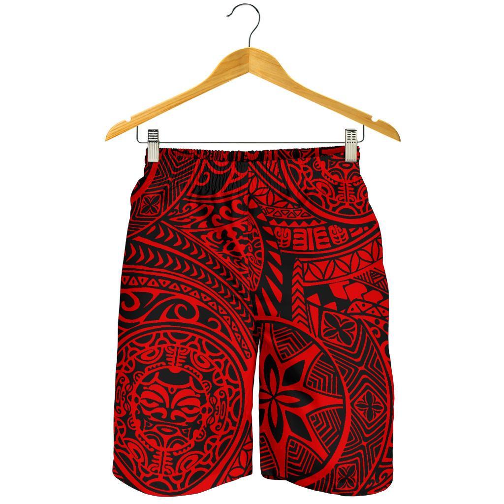 Polynesian Hawaiian Style Tribal Tattoo Red Men's Short - Polynesian Pride