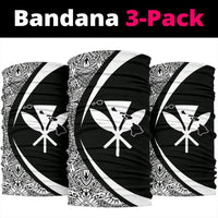 Hawaiian Bandana Kanaka Polynesian Bandana 3-Pack - Circle Style White - Polynesian Pride