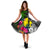 New Caledonia Midi Dress - Turtle Plumeria Banana Leaf Women Black - Polynesian Pride