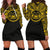 Marquesas Islands Women Hoodie Dress - Marquesas Islands Coat Of Arms Polynesian Gold Black Gold - Polynesian Pride