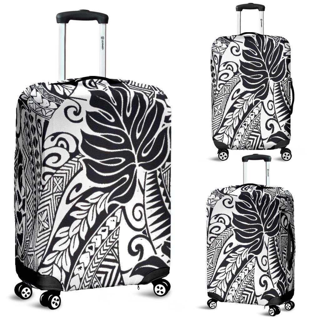 Polynesian Luggage Cover White-Black - Polynesian Pride