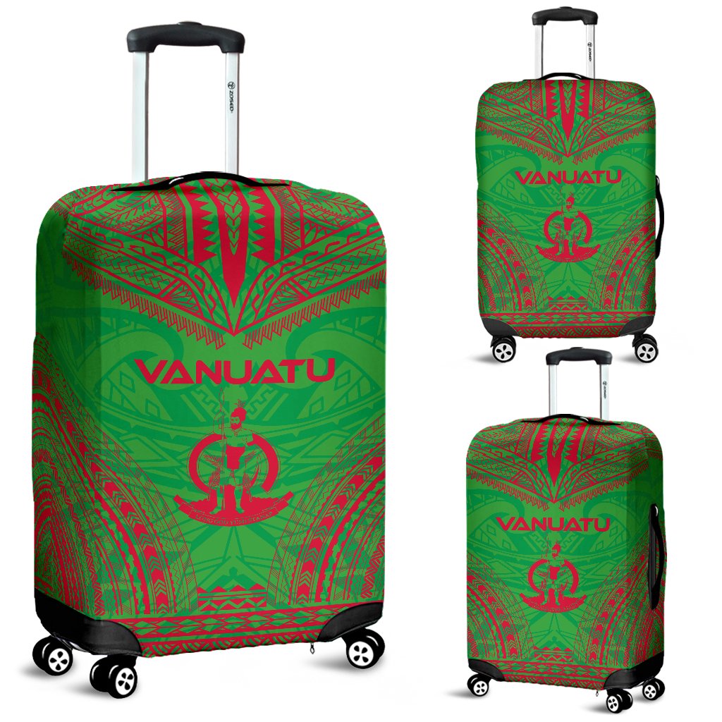 Vanuatu Flag Polynesian Chief Luggage Cover Green - Polynesian Pride