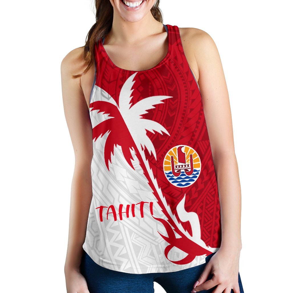 Tahiti Polynesian Coconut Tree Women'S Racerback Tank - Polynesian Pride
