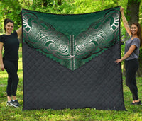 Koru Polynesian Tattoo Premium Quilt Premium Quilt Navy - Polynesian Pride