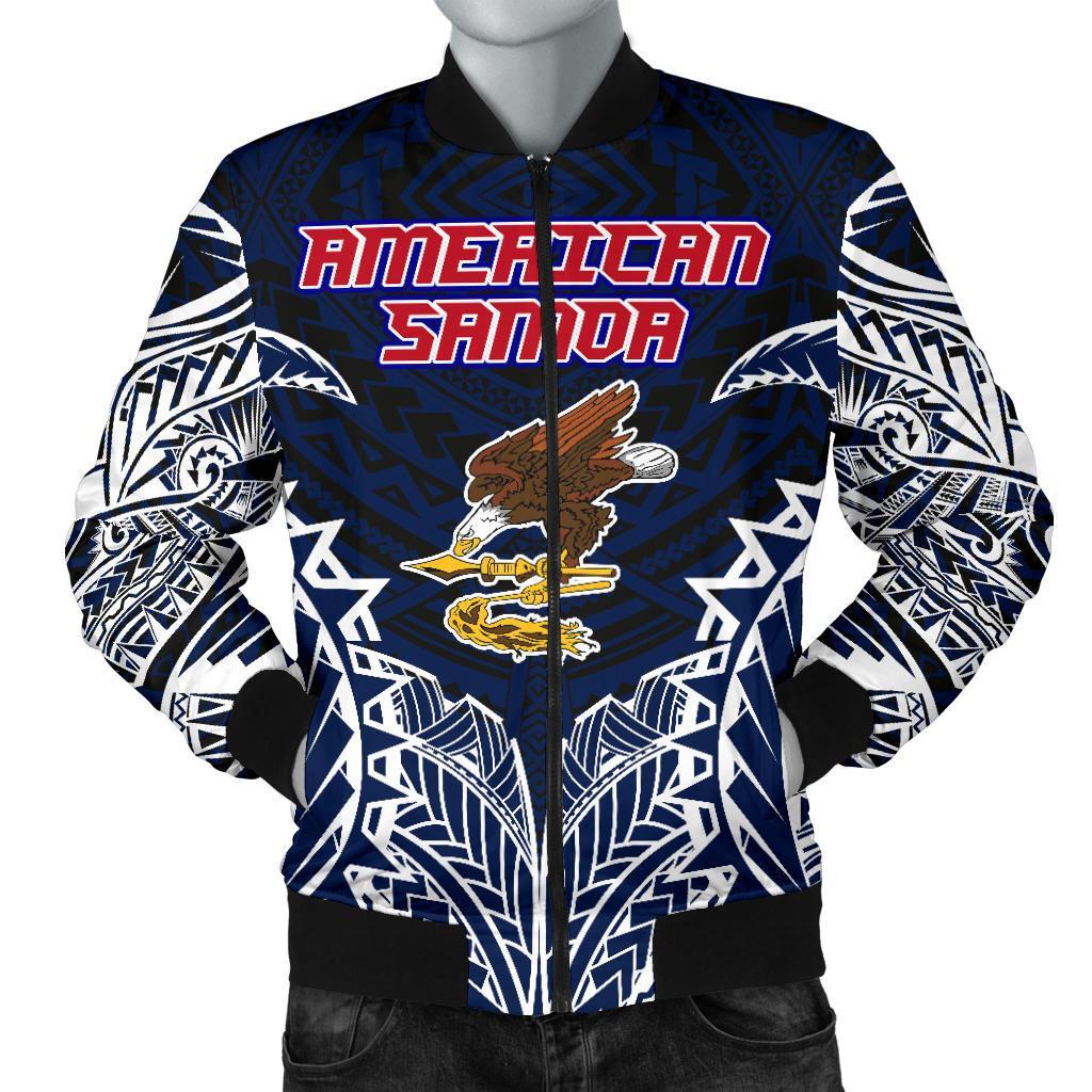 American Samoa Premium Men's Bomber Jacket Blue - Polynesian Pride