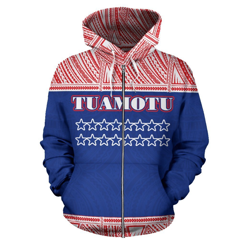 Tuamotu Polynesian All Over Zip up Hoodie Polynesian Hoodie Style - Polynesian Pride