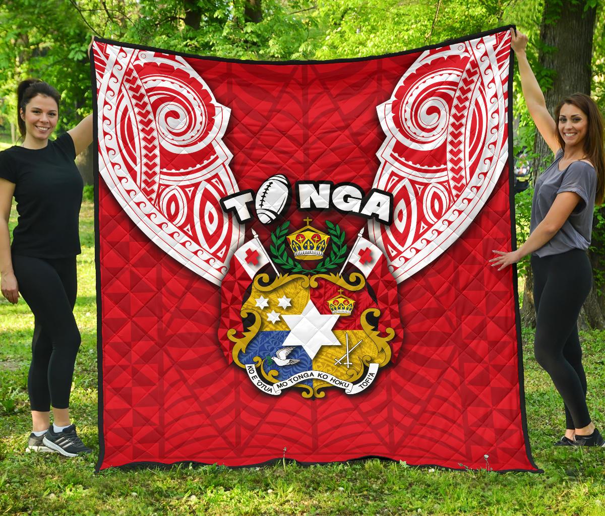 Tonga Rugby Premium Quilt Royal Style Red - Polynesian Pride