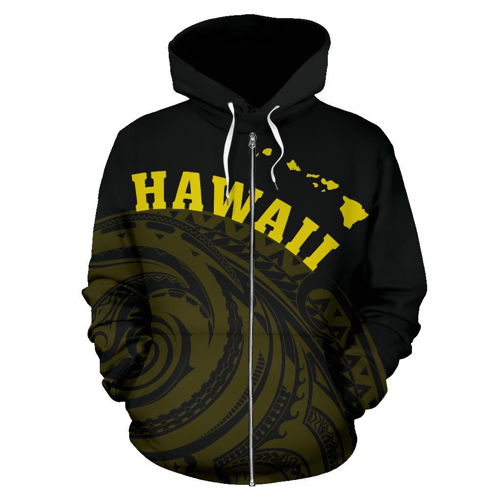 Hawaii Polynesia Hoodie Yellow Tatau Style - Polynesian Pride