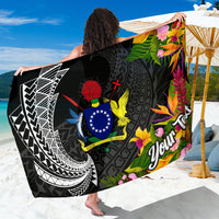 Cook Islands Sarong - Custom Personalised Seal Spiral Polynesian Patterns Sarong - Cook Islands Black - Polynesian Pride