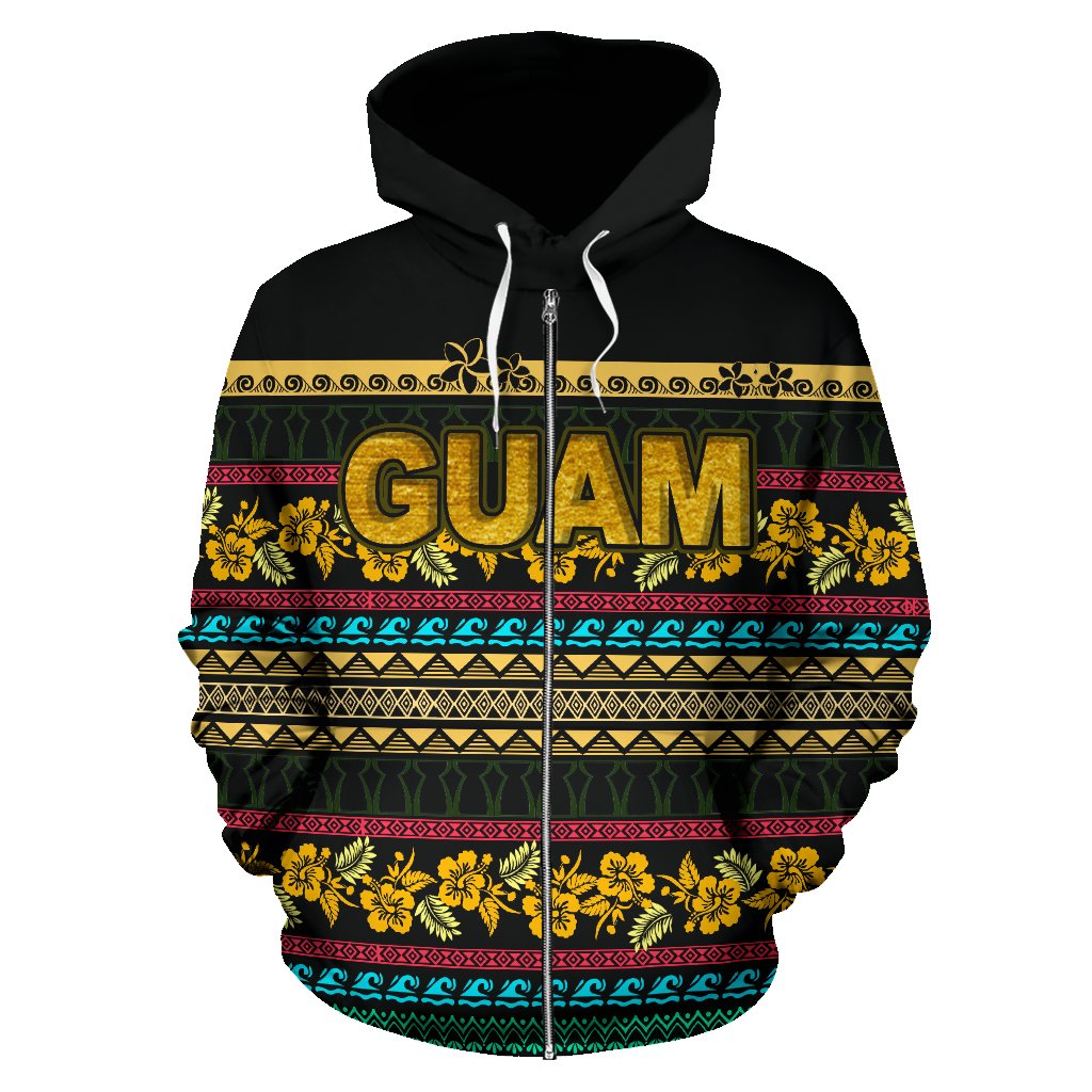 Guam Polynesian Zip up Hoodie Guaman Latte Stone Pattern Color - Polynesian Pride