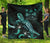 Fiji Polynesian Premium Quilt - Turtle With Blooming Hibiscus Turquoise - Polynesian Pride