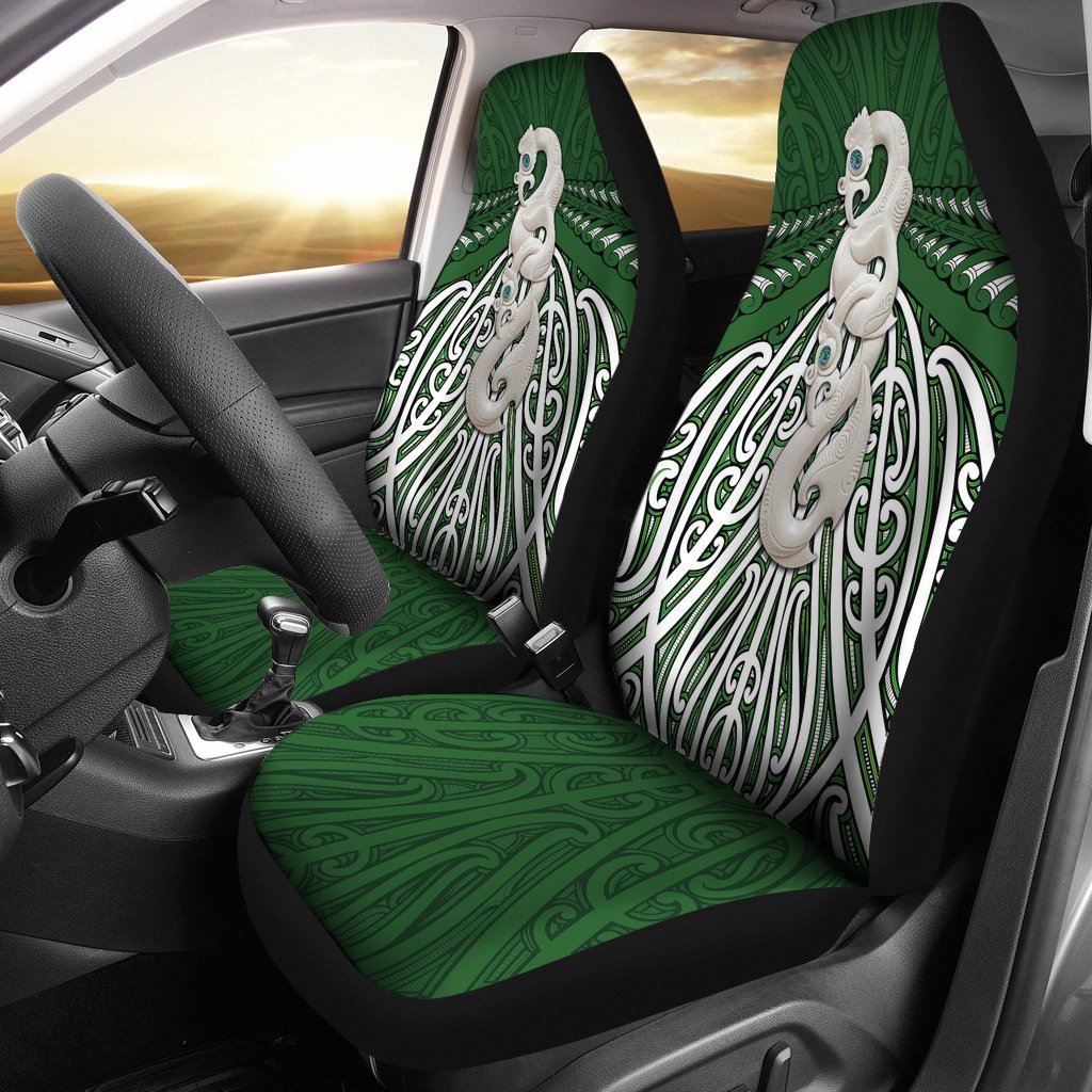 Maori Moko Tattoo Car Seat Cover, Manaia Pounamu Universal Fit Black - Polynesian Pride