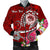 FSM Custom Personalised Men's Bomber Jacket - Turtle Plumeria (Red) Red - Polynesian Pride