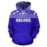 Poly Halawa ll Over Hoodie Polynesian Royal Blue Version - Polynesian Pride