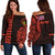 Hawaii Mauna Kea Polynesian Women's Off Shoulder Sweater - Orange Orange - Polynesian Pride