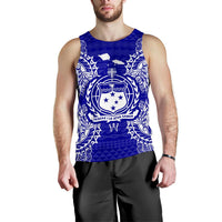 Samoa Polynesian Men Tank Top Map Blue Blue - Polynesian Pride