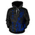 Polynesian Kakau Warrior Helmet Hawaii Custom Hoodie Blue - Polynesian Pride