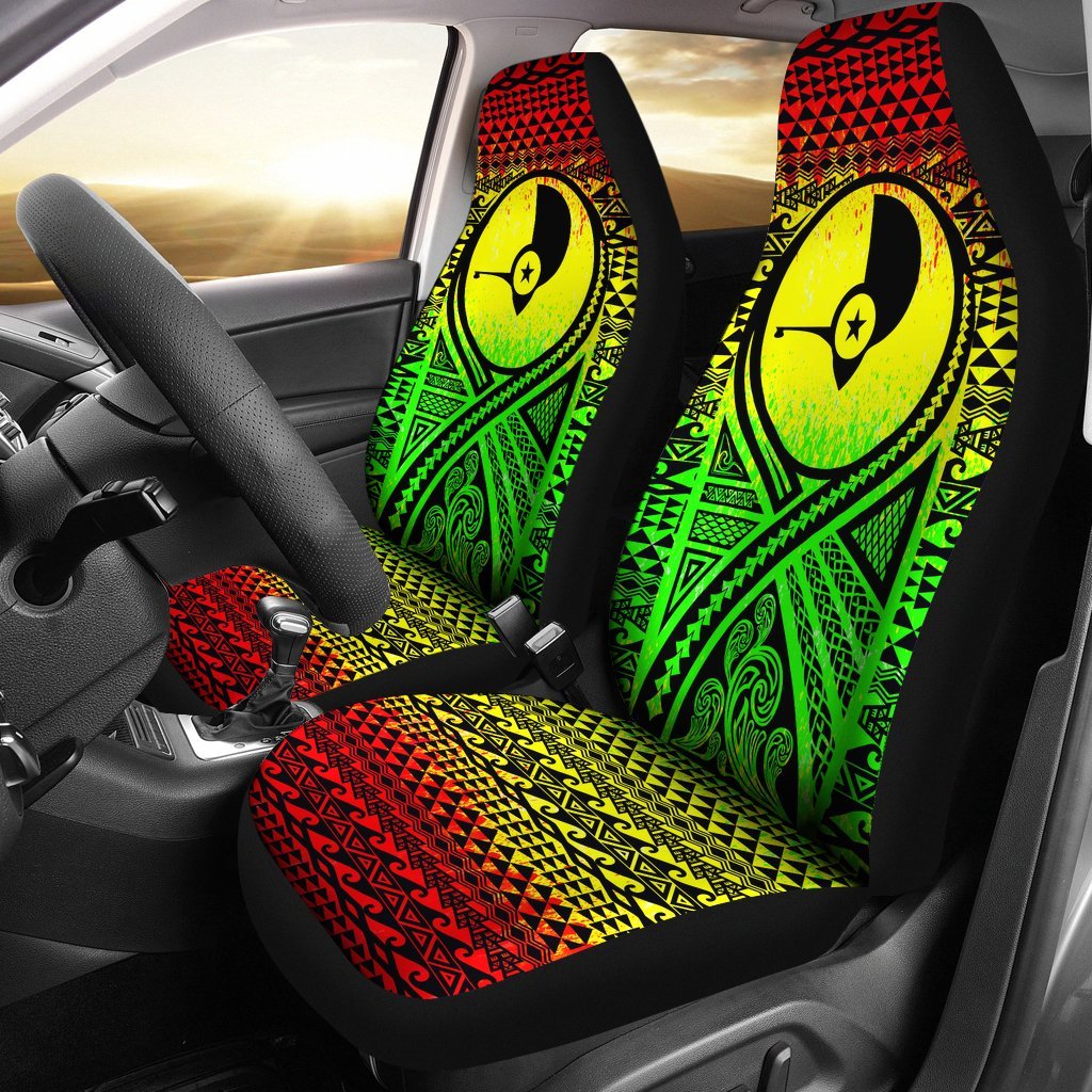 Yap Car Seat Cover - Yap Flag Polynesian Tattoo Reggae Universal Fit Reggae - Polynesian Pride