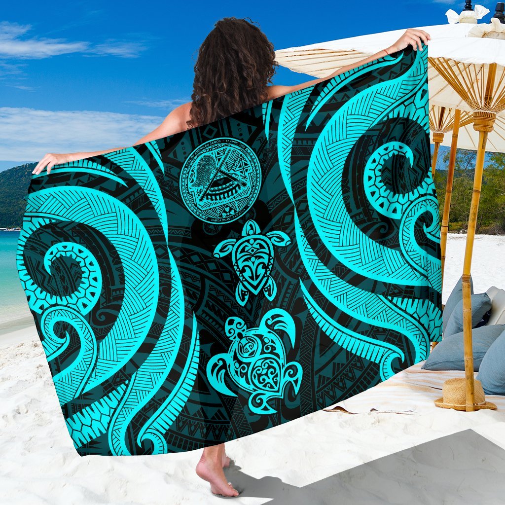 American Samoa Sarong - Tentacle Turtle Turquoise SARONG ONE SIZE TURQUOISE - Polynesian Pride