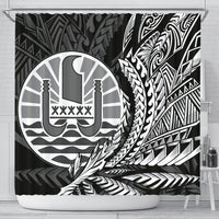 Tahiti Shower Curtains - Wings Style 177 x 172 (cm) Black - Polynesian Pride