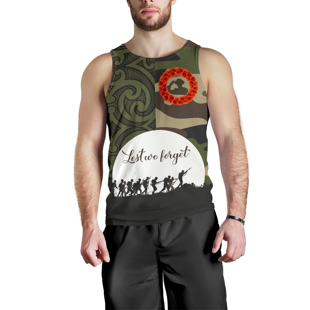 Anzac Maori Men Tank Top Camo Lest For Get Camo - Polynesian Pride