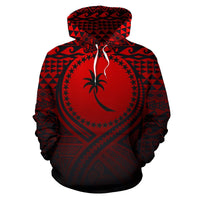 Chuuk All Over Hoodie Lift up Red - Polynesian Pride