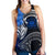 Samoa Custom Personalised Women's Racerback Tank - Samoa Seal Wave Style (Blue) - Polynesian Pride