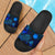 Nauru Slide Sandals - Turtle Hibiscus Pattern Blue Black - Polynesian Pride