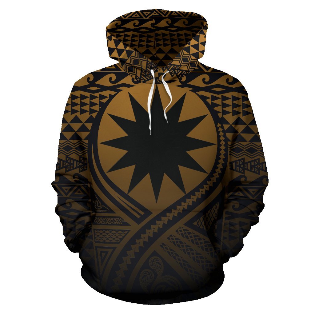 Nauru All Over Hoodie Lift up Gold - Polynesian Pride