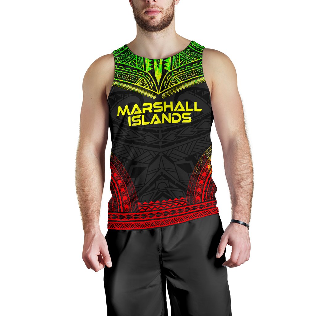 Marshall Islands Men's Tank Top - Polynesian Chief Reggae Version Reggae - Polynesian Pride