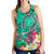 Hawaii Women's Racerback Tank - Turtle Plumeria Polynesian Tattoo Turquoise Color - Polynesian Pride