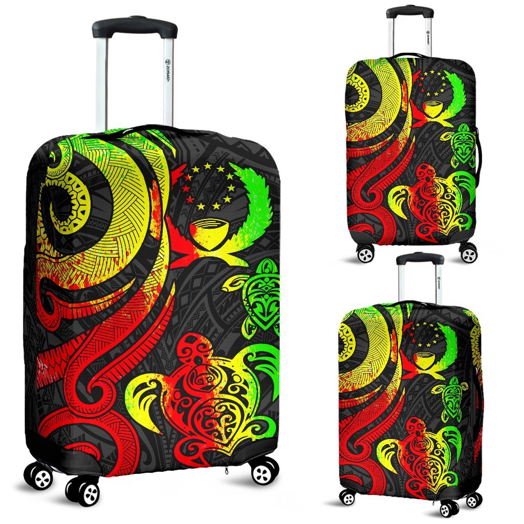 Pohnpei Micronesian Luggage Covers - Reggae Tentacle Turtle Reggae - Polynesian Pride