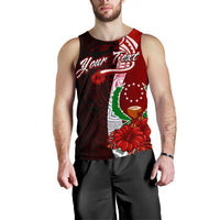 Pohnpei Micronesia Custom Personalised Men's Tank Top - Coat Of Arm With Hibiscus - Polynesian Pride