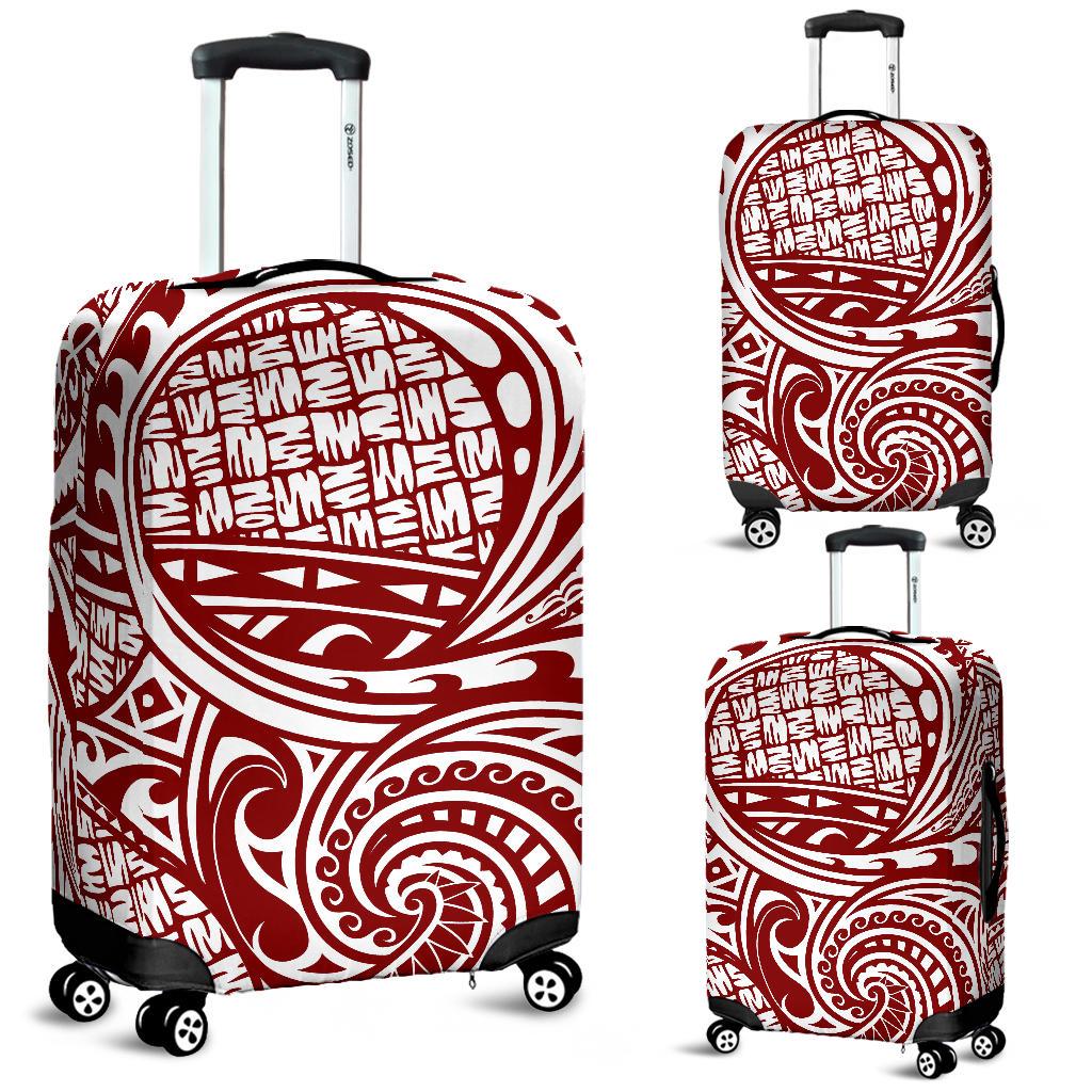 Polynesian Luggage Cover 26 White-Red - Polynesian Pride