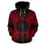 Chuuk Polynesian All Over Zip up Hoodie Map Red - Polynesian Pride