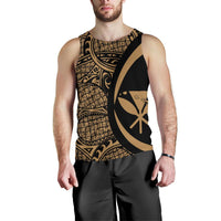 Kanaka Hawaii Map Gold Polynesian Men's Tank Top - Circle Style - Polynesian Pride