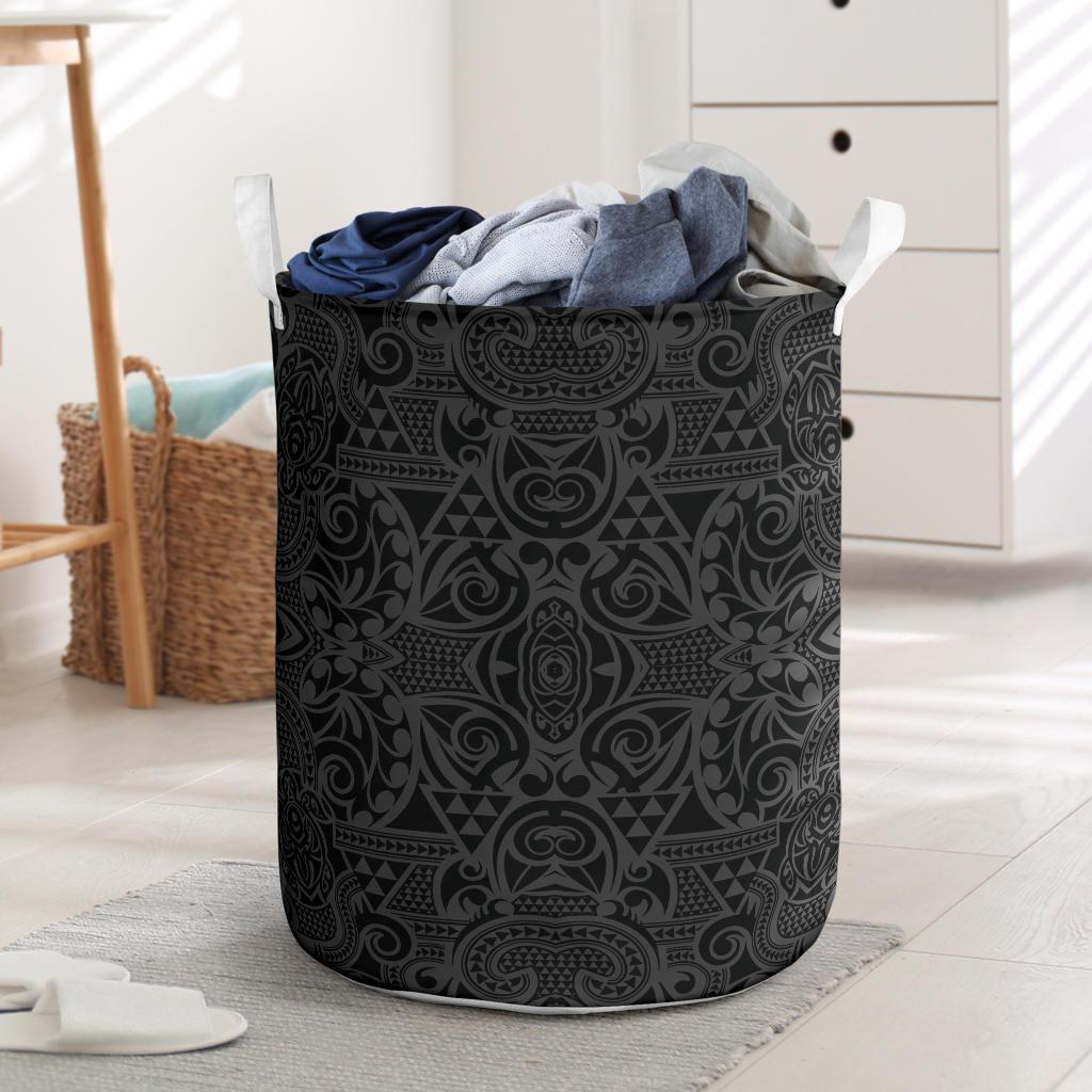 Polynesian Kakau Turtle Gray Hawaii Laundry Basket Laundry Basket One Size Gray - Polynesian Pride