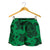 Polynesian Turtle Palm And Sea Pebbles Green Women's Short - Polynesian Pride