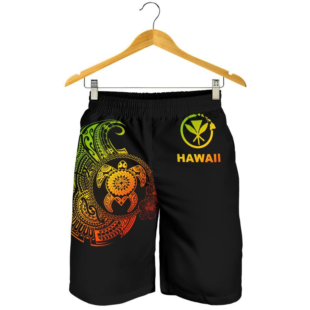 Hawaii Polynesian Pride Men's Shorts - Vintage Polynesian Turtle (Reggae) - Polynesian Pride