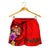 Fiji Polynesian Custom Personalised Women's Shorts - Floral With Seal Red - Polynesian Pride