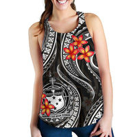 Samoa Polynesian Women Racerback Tank - White Plumeria - Polynesian Pride